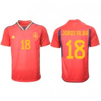 Spain Jordi Alba #18 Replica Home Shirt World Cup 2022 Short Sleeve
